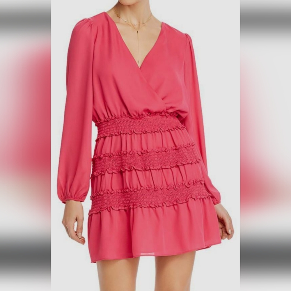 Elegant Pink Ruffle Dress